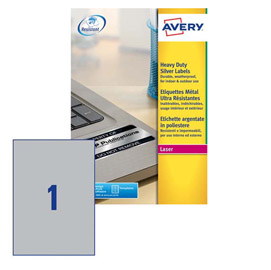 Poliestere adesivo L6013 argento 20fg A4 210x297mm (1et/fg laser Avery
