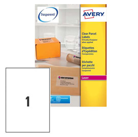 Poliestere adesivo L7567 trasparente 25fg A4 210x297mm (1et/fg laser Avery