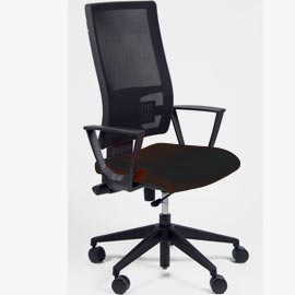 POLTRONA SEMIDIREZIONALE NEREIDE NERO C/BRACC.