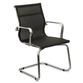 POLTRONA VISITATORE Pollux Space PXV NERO in rete con braccioli inclusi