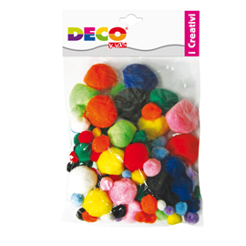 Pompon busta da 40pz colori assortiti DECO