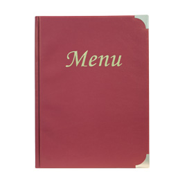 PORTA MENU' A5-23,7x17cm BORDEAUX in PVC BASIC con 4+2 BUSTE FISSE