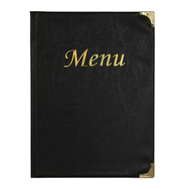 PORTA MENU' A5-23,7x17,2cm NERO in PVC BASIC con 4+2 BUSTE FISSE