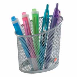 Portapenne MESH in rete metallica argento ALBA