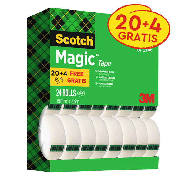Promo pack 20+4 nastro adesivo Scotch® Magic 810 19mmx33mt