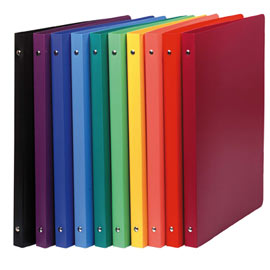 RACCOGLITORE PP OPACO A4 4 ANELLI D30MM COLORI ASS.