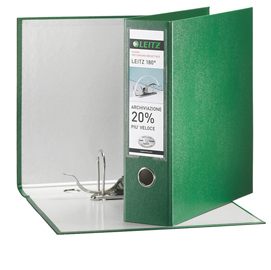 Registratore LEITZ 180  G65 verde dorso 8cm f.to protocollo LEITZ
