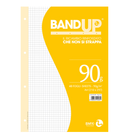 RICAMBI FORATI RINFORZATI BANDUP A4 90gr 40fg 5mm BM