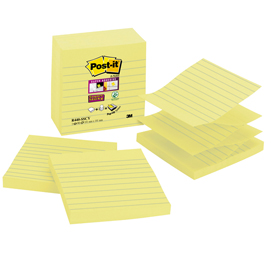 RICARICA 90foglietti Post-it  Super Sticky 101x101mm righe R440-SSCY GIALLO C