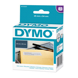 ROTOLO 500 ETICHETTE BIANCHE 25X54MM DYMO LW X INDIRIZZI 113520