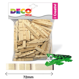SACCHETTO 100 MEZZE MOLLETTE LEGNO 72mm ART.1719 DECO