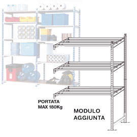 Scaffale Rang'Eco180 5 ripiani 100x35xH200cm - Modulo Aggiunta