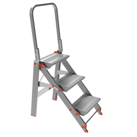 SCALETTA ALLUMINIO 3 GRADINI con PARAPETTO Class piU'
