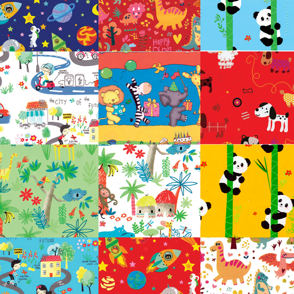 Scatola 100fg carta regalo Raso Bambini 70X100cm Rex Sadoch