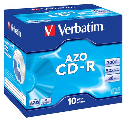 SCATOLA 10 CD-R DATALIFEPLUS JEWEL CASE 1X-52X 700MB SERIGRAFATA CRYSTAL