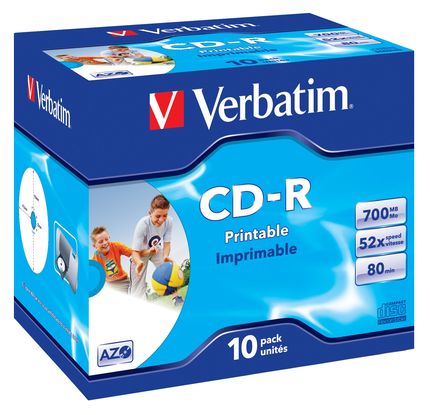 SCATOLA 10 CD-R DATALIFEPLUS JEWEL CASE 1X-52X 700MB STAMPABILE INKJET