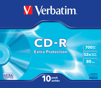 SCATOLA 10 CD-R DATALIFE SLIM CASE 52X 700MB EXTRA PROTECTION