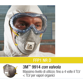 Scatola 10 MASCHERINE 9914 con carboni attivi FFP1