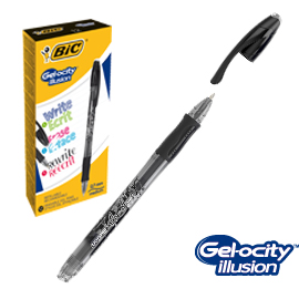Scatola 12 penna sfera gel cancellabile GELOCITY ILLUSION 0,7mm nero BIC (Delist