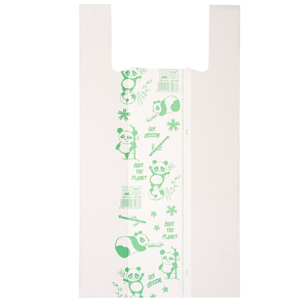 Scatola 500 Shoppers bianchi MAXI 18mic 30x60CM 9+9cm Mater-Bi