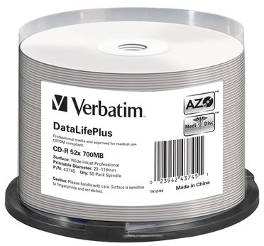 SCATOLA 50 CD-R BULK DATALIFEPLUS SPIND. 1X-52X 700MB STAMP.WIDE INKJET PHOTO
