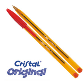 Scatola 50 penna sfera CRISTALÂ® fine 0,8mm rosso BICÂ®