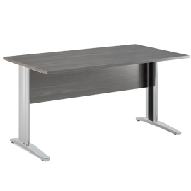 SCRIVANIA LINEARE 140X80cm FRASSINO TOSCANO-fianchi vernic.effetto crom. EASY