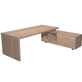 SCRIVANIA MANAGER 180X90cm c/mobile servizio rev. CILIEGIO AR.- PRESTIGE