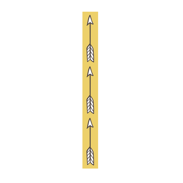 Segnale autoadesivo per pavimenti 100x10cm con fondo giallo e frecce