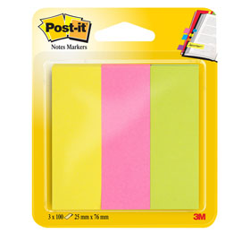 SEGNAPAGINA Post-it® 671-3 (300FG 3COLORI INDEX 25X76MM IN CARTA