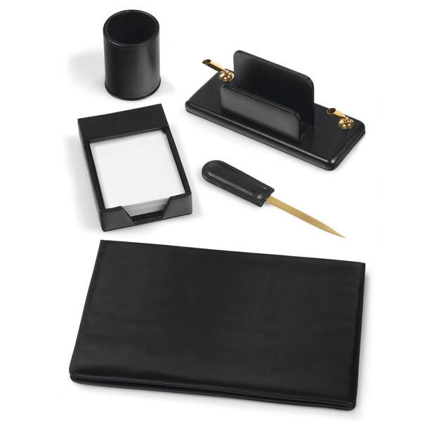 SERVIZIO SCRITTOIO ART.119 NERO IN SIMILPELLE (5 COMPONENTI City Time