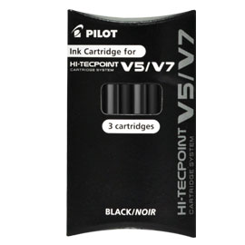 SET 3 REFILL ROLLER HI-TECPOINT V5-V7 RICARICABILE NERO PILOT