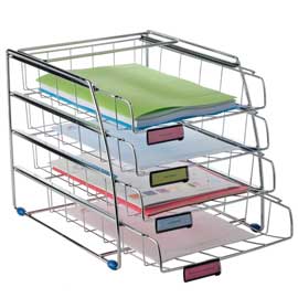 Set 4 vaschette scorrevoli COR4F 6,5cm in metallo ALBA