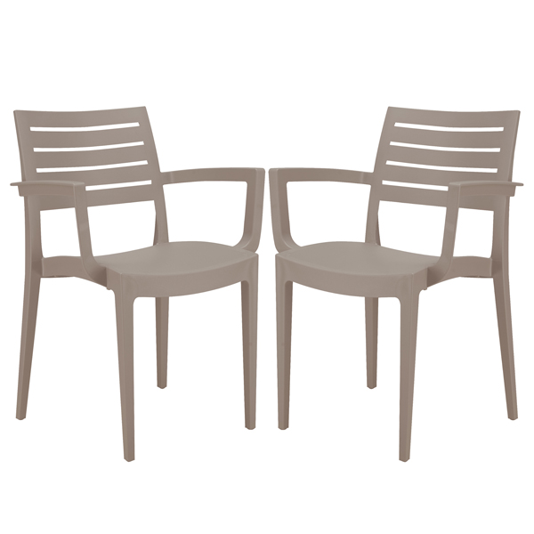 Set da 2 sedie con braccioli Firenze in polipropilene juta Grandsoleil