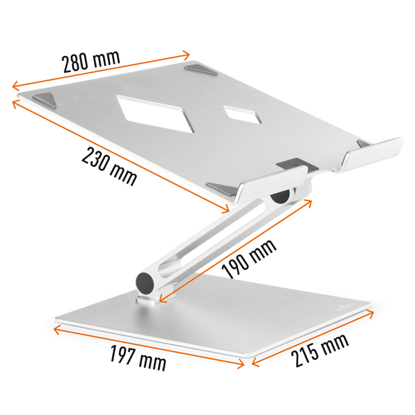 Supporto alza notebook Rise da 10'' a 17'' Durable