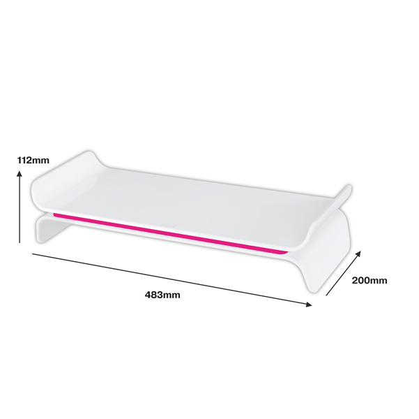 Supporto monitor Ergo WOW bianco/fucsia - Leitz