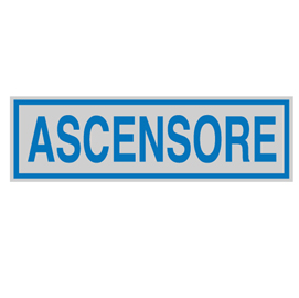 TARGHETTA ADESIVA 165x50mm ASCENSORE
