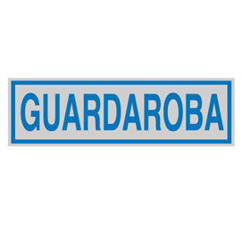 TARGHETTA ADESIVA 165x50mm GUARDAROBA