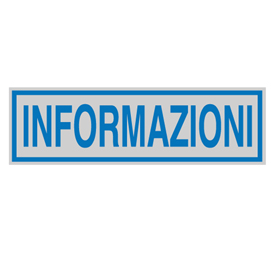 TARGHETTA ADESIVA 165x50mm INFORMAZIONI