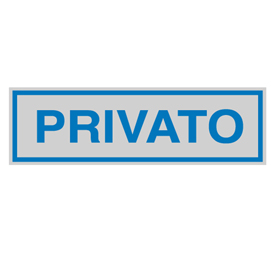 TARGHETTA ADESIVA 165x50mm PRIVATO