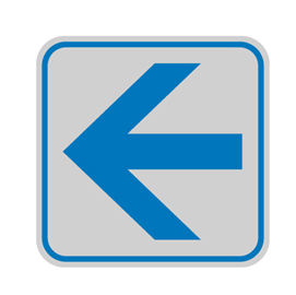 TARGHETTA ADESIVA 82x82mm con PITTOGRAMMA FRECCIA