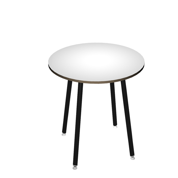 Tavolo alto tondo D100xH105cm Nero/Bianco Skinny Metal