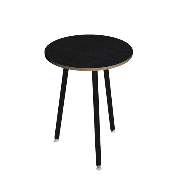 Tavolo alto tondo D80xH105cm Nero/Nero venato Skinny Metal