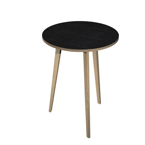 Tavolo alto tondo D80xH105cm Rovere/Nero venato Woody