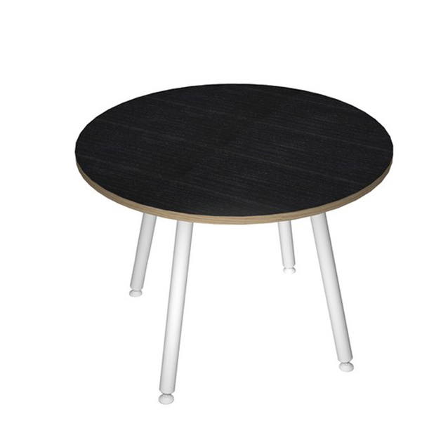 Tavolo riunione tondo D100cm Nero venato Skinny Metal