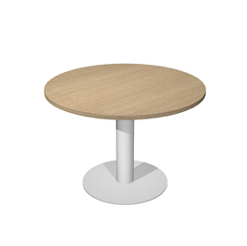 Tavolo riunione tondo D100cm gamba metallo Rovere - AgorA' Direction