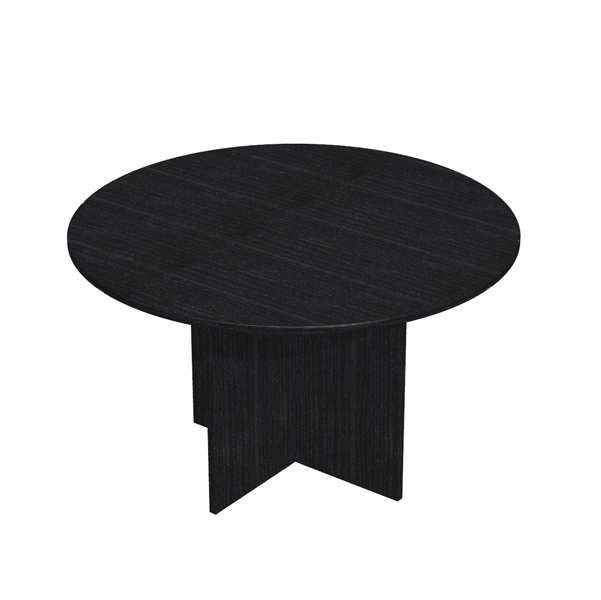 Tavolo riunioni 4 posti D120 x H72cm Nero venato frassino - EASY