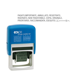 Timbro S220/W polinomio 12diciture 4mm autoinchiostrante COLOP