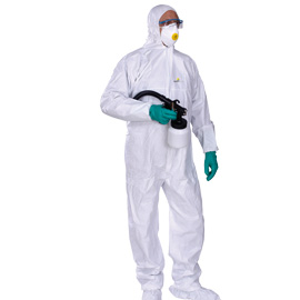 TUTA PROTEZ.DA RISCHIO CHIMICO DT115 Tg. XL bianco MONOUSO