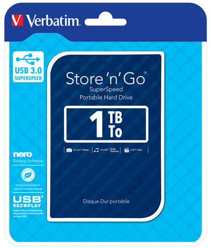UBS PORTATILE STORE 'N' GO 1TB USB 3.0 BLUE (9.5MM DRIVE